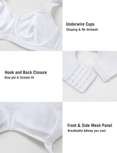 Syrokan عالية التأثير حمالات الصدر الرياضية للمرأة عالية الدعم لا uniboob underwire القابلة للتعديل الصليب Bra in Kuwait