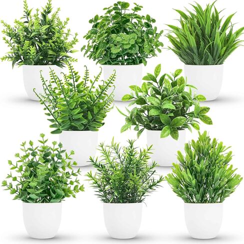 Der Rose 4 Pack Fake Plants Small Artificial Faux Potted Plants for Living Room Home Office Farmhouse Bathroom Kitchen Decor Indoor in Saudi Arabia