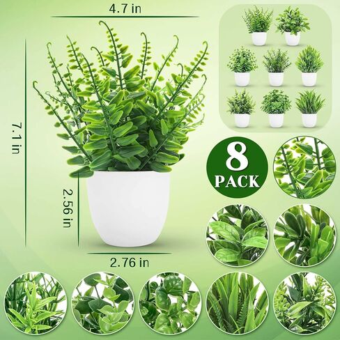 Der Rose 4 Pack Fake Plants Small Artificial Faux Potted Plants for Living Room Home Office Farmhouse Bathroom Kitchen Decor Indoor in Saudi Arabia