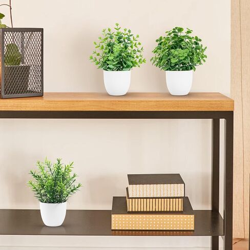 Der Rose 4 Pack Fake Plants Small Artificial Faux Potted Plants for Living Room Home Office Farmhouse Bathroom Kitchen Decor Indoor in Saudi Arabia