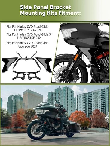 Road Glide Side Panel Bracket Mounting Kits, Motorcycle Fairing Support Brackets Compatible with Harley Touring CVO Road Glide ST FLTRXSTSE 2024 FLTRXSE 2023 2024 (Gloss Black) in Saudi Arabia