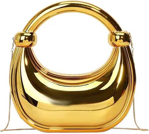 Acrylic Evening Clutch Purse for Women, Metallic Purse Evening Handbags Moon Hobo Bag, Gold Purse for Wedding Party Prom in Kuwait