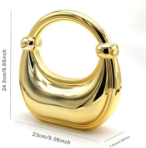 Acrylic Evening Clutch Purse for Women, Metallic Purse Evening Handbags Moon Hobo Bag, Gold Purse for Wedding Party Prom in Kuwait