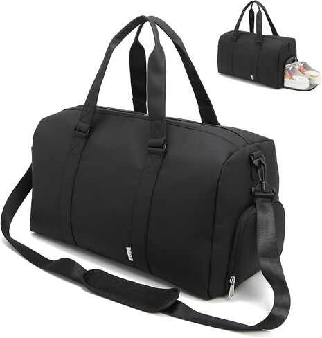 NOL NOL GAM GAM BAG للرجال والنساء مع مقصورات الأحذية والرطوبة ، جيوب متعددة | حزام كتف قابل للتعديل للرياضة والسفر واللياقة البدنية والتمرين واستخدام المستشفى ، الأسود in Kuwait