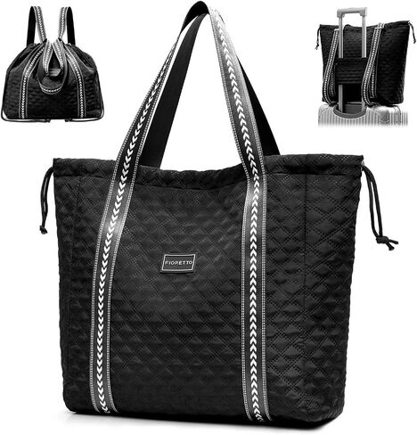 FIORETTO Womens Quilted Travel Tote Bag Duffle Bag with Trolley Sleeve in Saudi Arabia