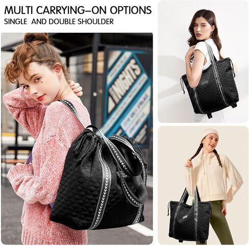 FIORETTO Womens Quilted Travel Tote Bag Duffle Bag with Trolley Sleeve in Saudi Arabia