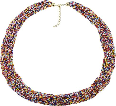 Bocar Long Multiple Strand Handmade Beaded Statement 33" Necklace for Women (NK-10235) in Saudi Arabia