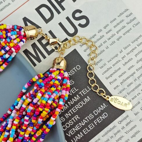 Bocar Long Multiple Strand Handmade Beaded Statement 33" Necklace for Women (NK-10235) in Saudi Arabia