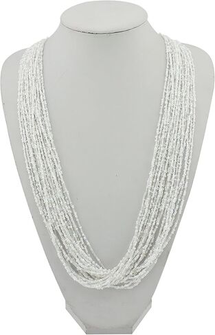 Bocar Long Multiple Strand Handmade Beaded Statement 33" Necklace for Women (NK-10235) in Saudi Arabia