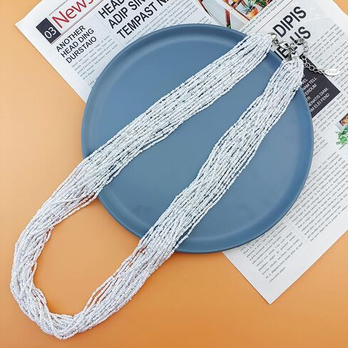 Bocar Long Multiple Strand Handmade Beaded Statement 33" Necklace for Women (NK-10235) in Saudi Arabia