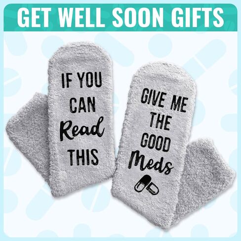 HAPPYPOP Get Well Soon Gifts for Men - After Surgery Socks Gray in Saudi Arabia