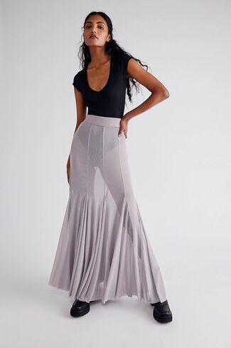 Womens Maxi Skirts Mesh Pleated 2025 Summer Trendy Sexy Club Sheer Boho Beach Cover Up Flowy Long Tulle Skirt in Saudi Arabia