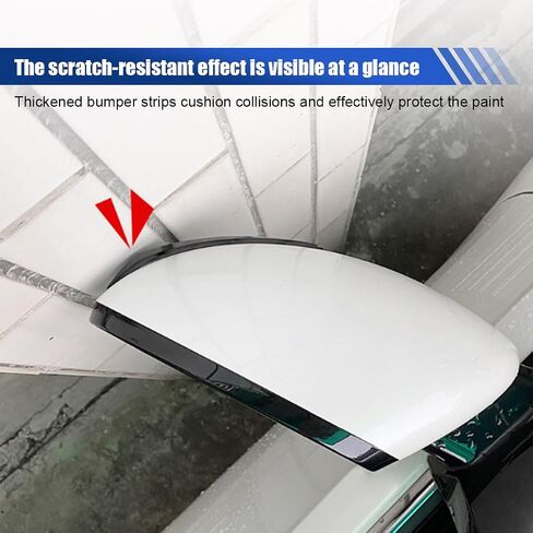 4PCS Car Door Edge Guard Protector, Self-Adhesive Vehicle Rearview Mirror Anti-Collision Strip, PVC Anti-Scratch Bumper Trim Guard, Universal Auto Body Accessory for Car SUV Truck (Black) in Saudi Arabia