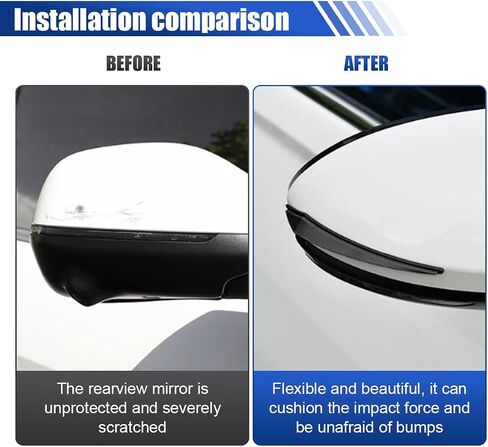 4PCS Car Door Edge Guard Protector, Self-Adhesive Vehicle Rearview Mirror Anti-Collision Strip, PVC Anti-Scratch Bumper Trim Guard, Universal Auto Body Accessory for Car SUV Truck (Black) in Saudi Arabia