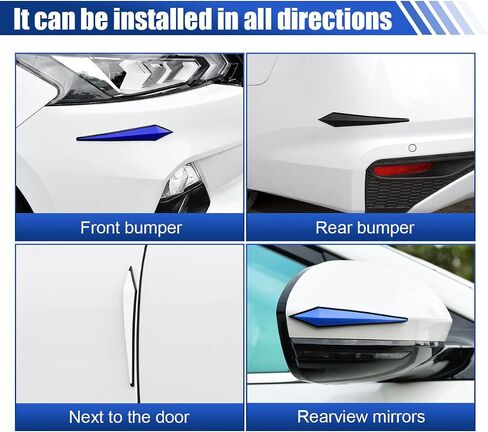 4PCS Car Door Edge Guard Protector, Self-Adhesive Vehicle Rearview Mirror Anti-Collision Strip, PVC Anti-Scratch Bumper Trim Guard, Universal Auto Body Accessory for Car SUV Truck (Black) in Saudi Arabia