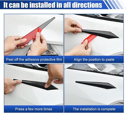 4PCS Car Door Edge Guard Protector, Self-Adhesive Vehicle Rearview Mirror Anti-Collision Strip, PVC Anti-Scratch Bumper Trim Guard, Universal Auto Body Accessory for Car SUV Truck (Black) in Saudi Arabia
