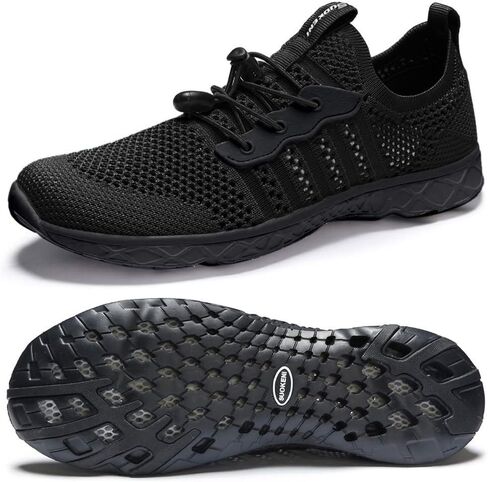 حذاء SUOKENI نسائي سريع الجفاف سهل الارتداء على الماء للشاطئ أو الرياضات المائية باللون الأسود والأبيض، المقاس: US 7/EU 38 in Kuwait