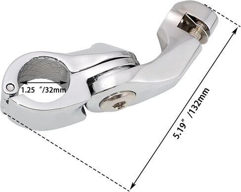 FovPlue 1.25 "Footpegs Mount Kit ، 1-1/4" محرك واقي الطريق السريع PEG مجموعة من Harley Touring Softail Dyna Sportster Honda Kawasaki Suzuki Yamaha Indian Victory W/32mm Tubing ، Gloss Black in Kuwait