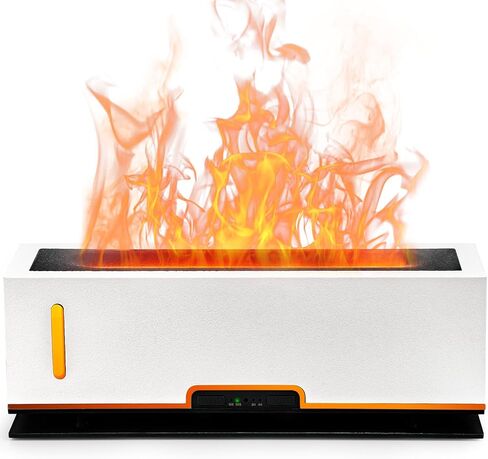 Diffuserlove Flame Diffuser Humidifier Essential Oil Diffusers 200ml Desk Aroma Diffusers for Home Office Cool Fire Air Diffuser (Size:9.8" L x 2.67" W x 3.5" H) in Saudi Arabia