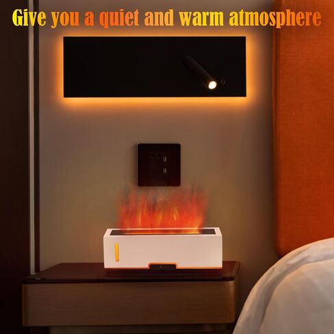 Diffuserlove Flame Diffuser Humidifier Essential Oil Diffusers 200ml Desk Aroma Diffusers for Home Office Cool Fire Air Diffuser (Size:9.8" L x 2.67" W x 3.5" H) in Saudi Arabia