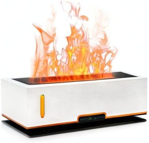 Diffuserlove Flame Diffuser Humidifier Essential Oil Diffusers 200ml Desk Aroma Diffusers for Home Office Cool Fire Air Diffuser (Size:9.8" L x 2.67" W x 3.5" H) in Saudi Arabia
