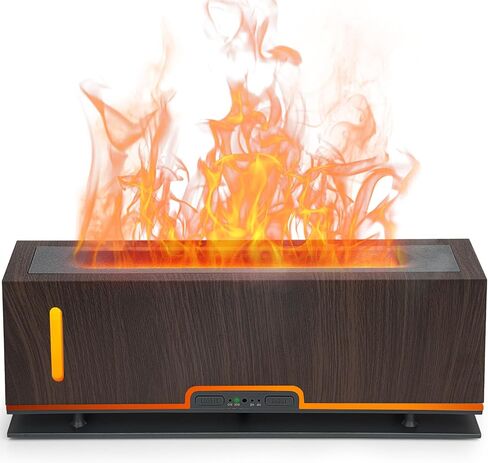 Diffuserlove Flame Diffuser Humidifier Essential Oil Diffusers 200ml Desk Aroma Diffusers for Home Office Cool Fire Air Diffuser (Size:9.8" L x 2.67" W x 3.5" H) in Saudi Arabia