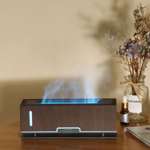 Diffuserlove Flame Diffuser Humidifier Essential Oil Diffusers 200ml Desk Aroma Diffusers for Home Office Cool Fire Air Diffuser (Size:9.8" L x 2.67" W x 3.5" H) in Saudi Arabia