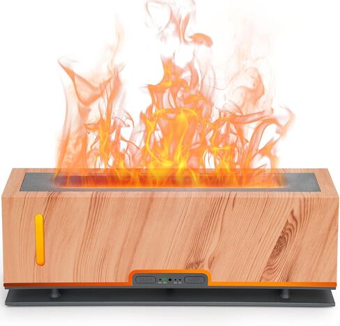 Diffuserlove Flame Diffuser Humidifier Essential Oil Diffusers 200ml Desk Aroma Diffusers for Home Office Cool Fire Air Diffuser (Size:9.8" L x 2.67" W x 3.5" H) in Kuwait