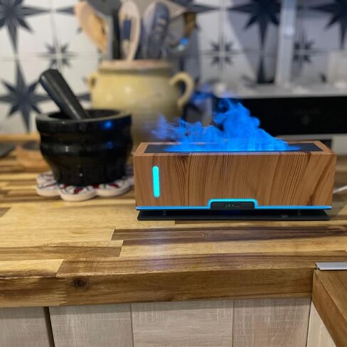 Diffuserlove Flame Diffuser Humidifier Essential Oil Diffusers 200ml Desk Aroma Diffusers for Home Office Cool Fire Air Diffuser (Size:9.8" L x 2.67" W x 3.5" H) in Kuwait