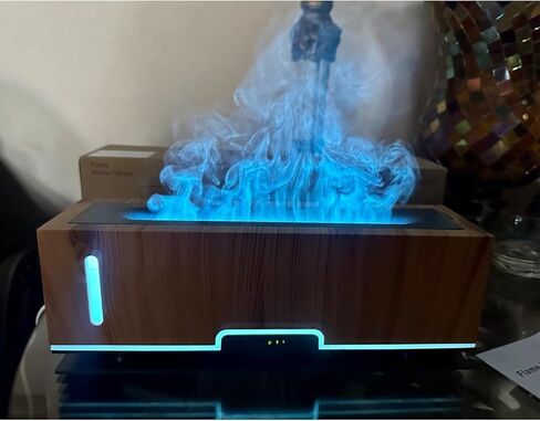 Diffuserlove Flame Diffuser Humidifier Essential Oil Diffusers 200ml Desk Aroma Diffusers for Home Office Cool Fire Air Diffuser (Size:9.8" L x 2.67" W x 3.5" H) in Kuwait