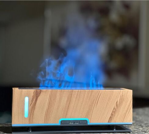Diffuserlove Flame Diffuser Humidifier Essential Oil Diffusers 200ml Desk Aroma Diffusers for Home Office Cool Fire Air Diffuser (Size:9.8" L x 2.67" W x 3.5" H) in Kuwait