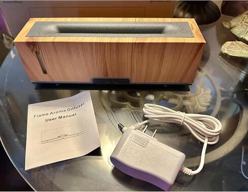 Diffuserlove Flame Diffuser Humidifier Essential Oil Diffusers 200ml Desk Aroma Diffusers for Home Office Cool Fire Air Diffuser (Size:9.8" L x 2.67" W x 3.5" H) in Kuwait