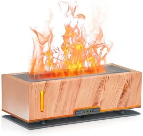 Diffuserlove Flame Diffuser Humidifier Essential Oil Diffusers 200ml Desk Aroma Diffusers for Home Office Cool Fire Air Diffuser (Size:9.8" L x 2.67" W x 3.5" H) in Kuwait