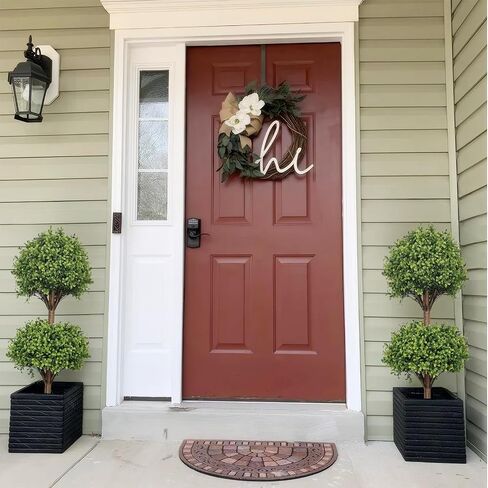 THE BLOOM TIMES 40 Inch Artificial Topiary Double Ball Boxwood Tree,Set of 2 Fake Potted Plants Faux Bushes & Shrubs Plants for Outdoor Planter Front Proch Decor in Kuwait