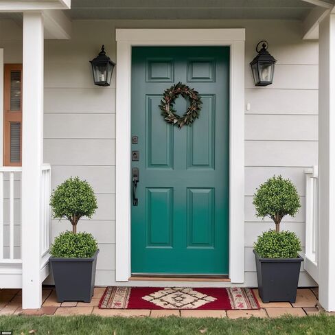 THE BLOOM TIMES 40 Inch Artificial Topiary Double Ball Boxwood Tree,Set of 2 Fake Potted Plants Faux Bushes & Shrubs Plants for Outdoor Planter Front Proch Decor in Kuwait