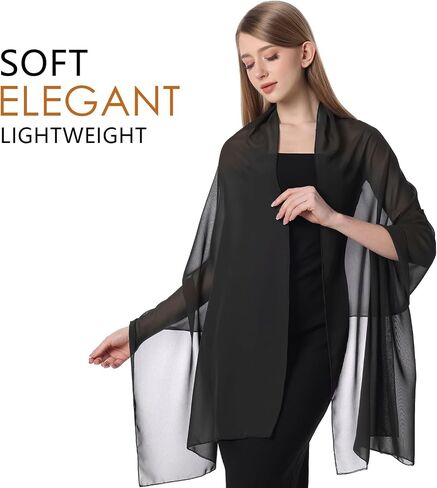 Sofier Shawls and Wraps for Women Evening Dresses Soft Sheer Chiffon Scarf Wedding Party Bridesmaid Gifts in Saudi Arabia