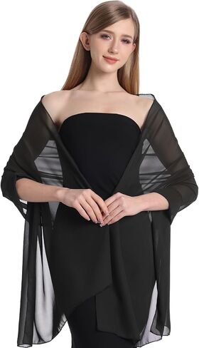 Sofier Shawls and Wraps for Women Evening Dresses Soft Sheer Chiffon Scarf Wedding Party Bridesmaid Gifts in Saudi Arabia
