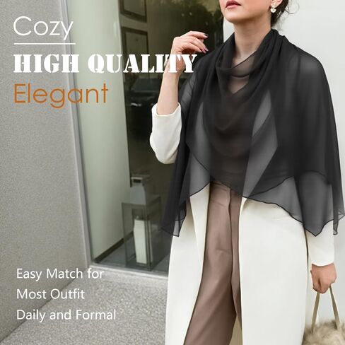 Sofier Shawls and Wraps for Women Evening Dresses Soft Sheer Chiffon Scarf Wedding Party Bridesmaid Gifts in Saudi Arabia