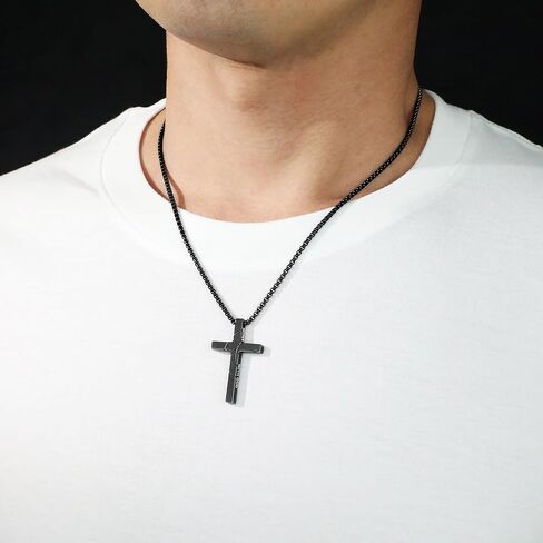 Basketball Cross Necklace for Boys Men Inspirational Christian Bible Verse Cross Pendant Stainless Steel Chain 20+2 inch Basketball Jewelry Religious Gift for Men in Kuwait