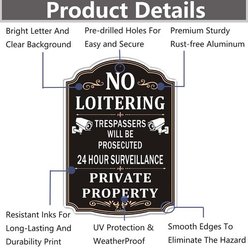 2 Pack No Trespassing Private Dock Property Signs 12 x 8 Inches Private Property Sign No Trespassing Sign Metal Sturdy Rust Aluminum aterproof Easy to Install in Kuwait