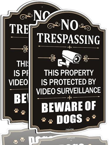 2 Pack No Trespassing Private Dock Property Signs 12 x 8 Inches Private Property Sign No Trespassing Sign Metal Sturdy Rust Aluminum aterproof Easy to Install in Kuwait