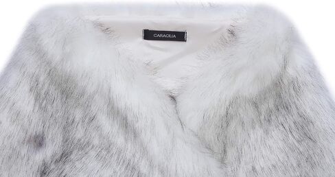 Caracilia Women Luxury Faux Fur Coat Jackets Wrap Cape Shawl for Wedding Party in Saudi Arabia