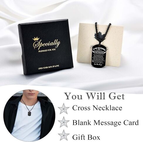 To My Son Husband Boyfriend American Flag Cross Necklace Dog Tag Pendant Chain Easter Valentines Fathers Day Christmas Birthday Graduation Thanksgiving Christian Religious Gifts for Boys Men Him in Kuwait