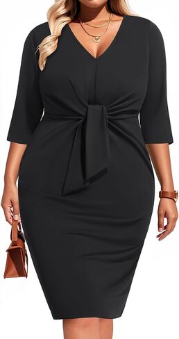 Pinup Fashion Women Plus Size Work Dresses - حفل زفاف كوكتيل شبه رسمي in Saudi Arabia