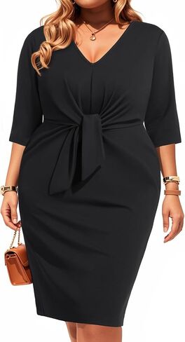 Pinup Fashion Women Plus Size Work Dresses - حفل زفاف كوكتيل شبه رسمي in Saudi Arabia