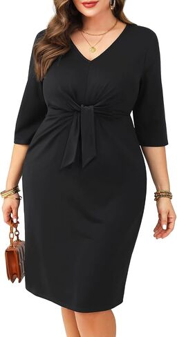 Pinup Fashion Women Plus Size Work Dresses - حفل زفاف كوكتيل شبه رسمي in Saudi Arabia