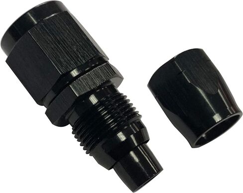 Black Straight Aluminum -8 AN Female Swivel Cutter Style Hose End Fitting Adapter for AN8 Braided Hose in Saudi Arabia