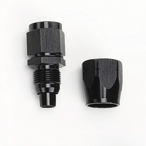 Black Straight Aluminum -8 AN Female Swivel Cutter Style Hose End Fitting Adapter for AN8 Braided Hose in Saudi Arabia