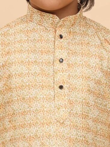 Cotton Regular Fit Sequence Printed Work Kurta for Boys | Traditional Indian Festive Kurta (S-278) in Saudi Arabia