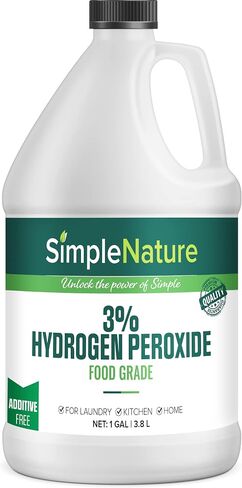 SimpleNature 12% Food Grade Hydrogen Peroxide Solution - 1 Gallon - Natural Multipurpose Cleaner - Made in USA - Ideal for Commercial, Residential, Kitchen, Bath, Laundry, and More - Ecofriendly in Saudi Arabia